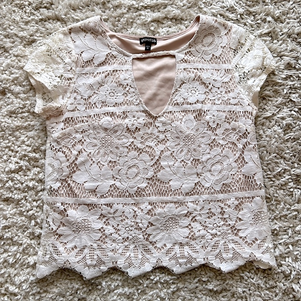 Lace Overlay Top